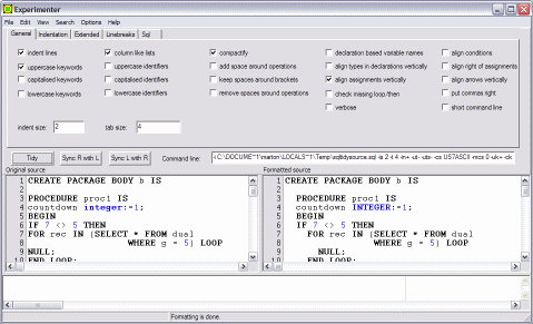 Tidycode Pl Sql Formatter Screenshot